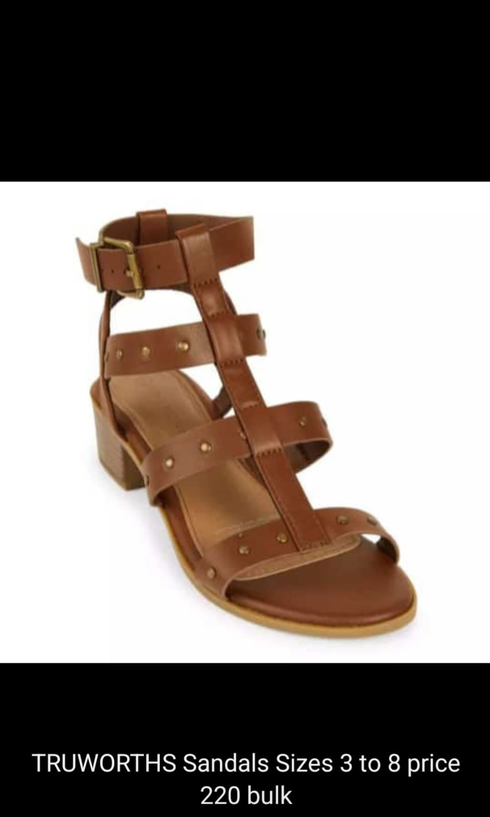 Ladies Tan Strappy Sandals