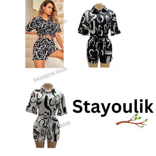 Ladies Summer 2 piece shorts set