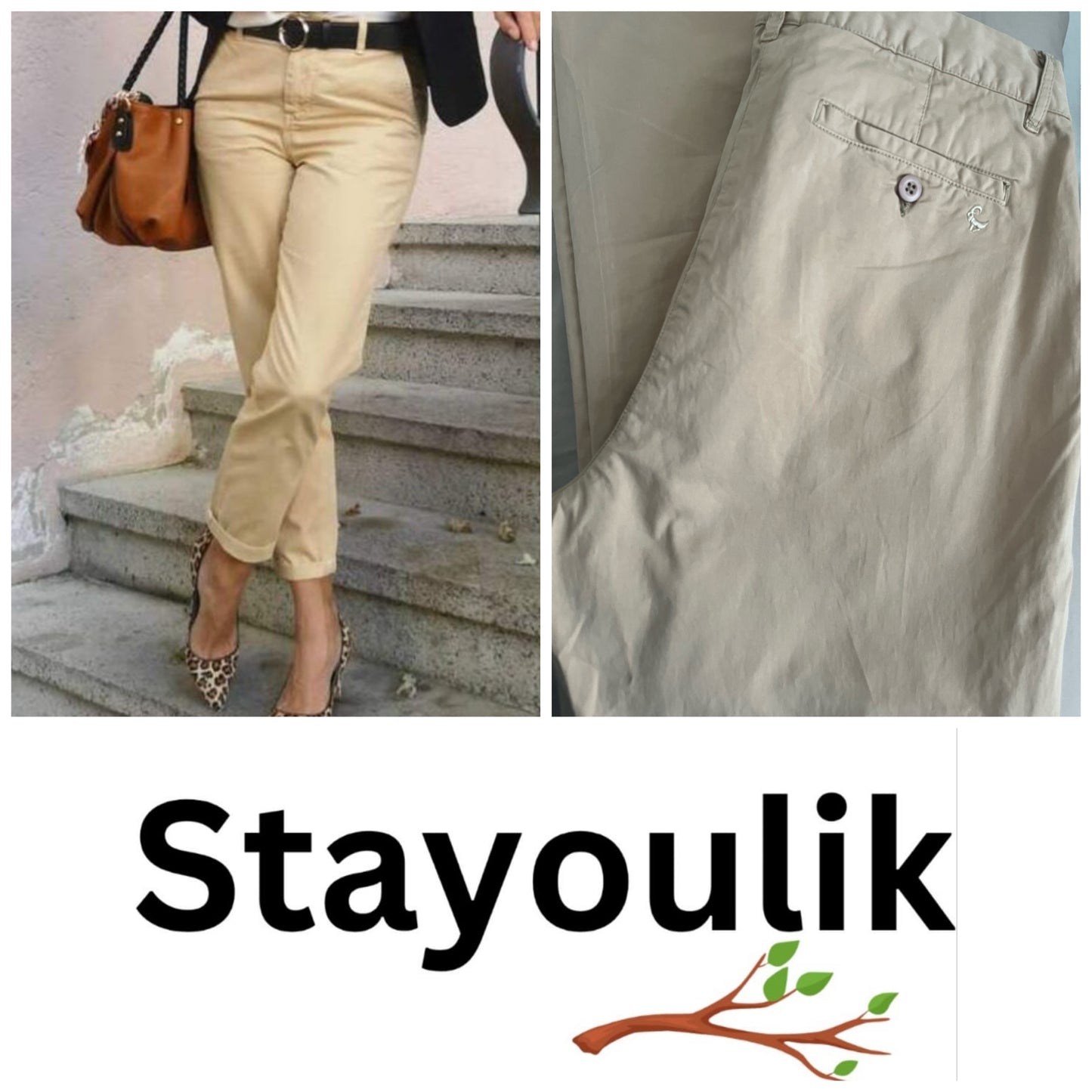 Ladies Beige Chino